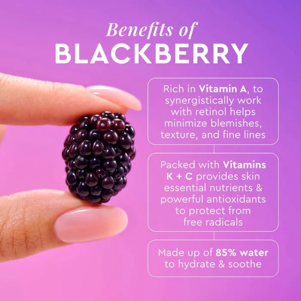 3/$50 💫 Glow Recipe 
Blackberry Retinol Blemish Serum 1oz - Picture 6 of 8